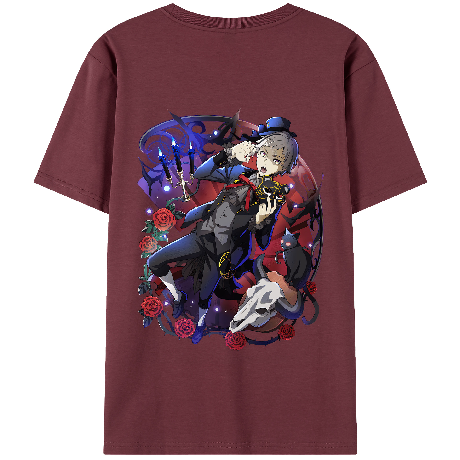 （画像用） 文豪ストレイドッグス Bungo Stray Dogs 綿100％半袖Tシャツ（背面プリント）